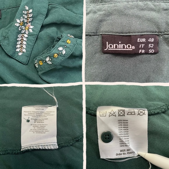 Vintage emerald forest green button up - Picture 4 of 4